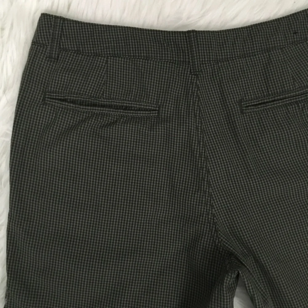 Adam Levine Mens Shorts Tiny Plaid Green Flat Front 34 Bermuda Welt Back Pockets - Picture 4 of 14